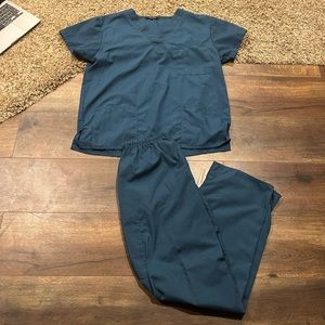 Blue just love hospital scrub set